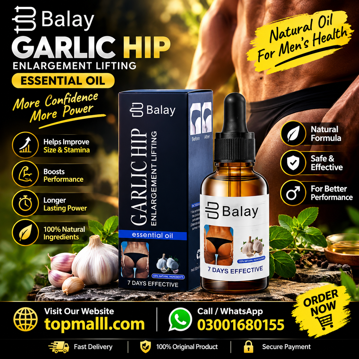 Balay Garlic Hip Enlargement Lifting Essential Oil