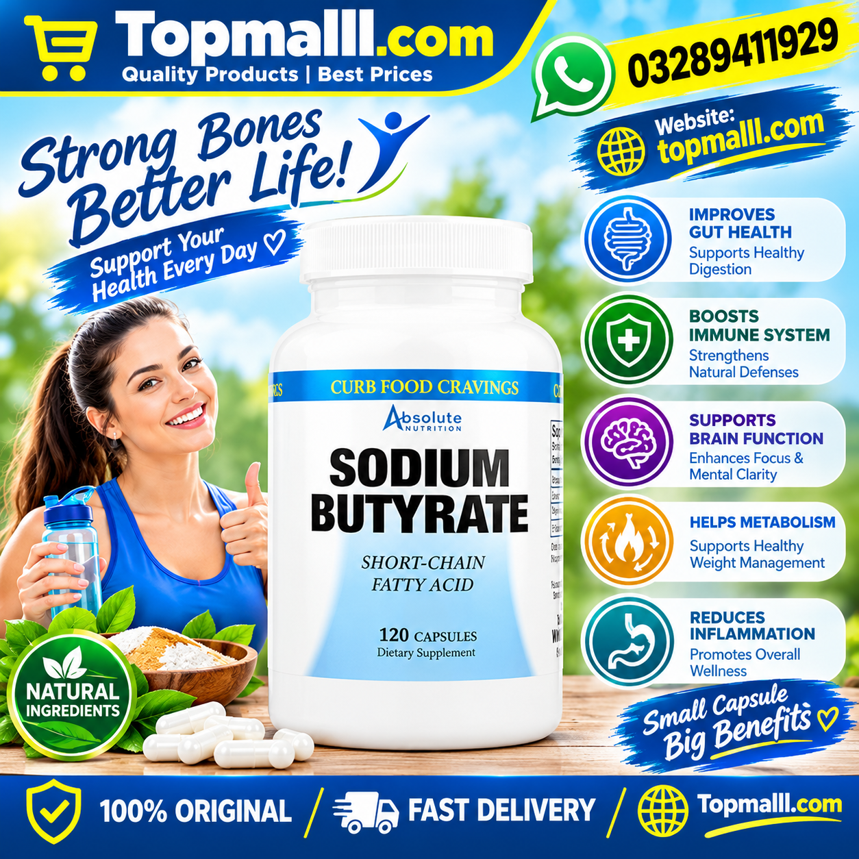 Absolute Nutrition Sodium Butyrate Capsules In Pakistan