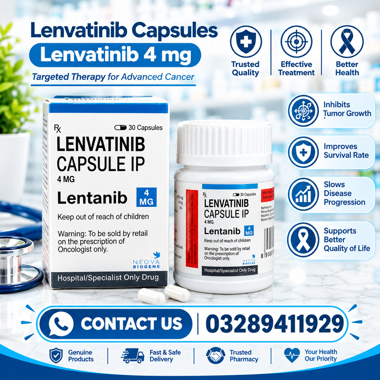 Lenvatinib Capsules IP 4 Mg Price in Pakistan
