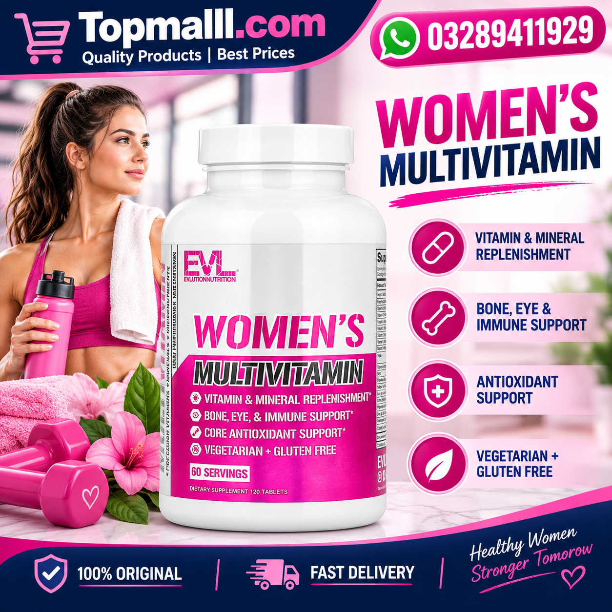 Evlution Nutrition Women'S Multivitamin 120 Tablets In Pakistan