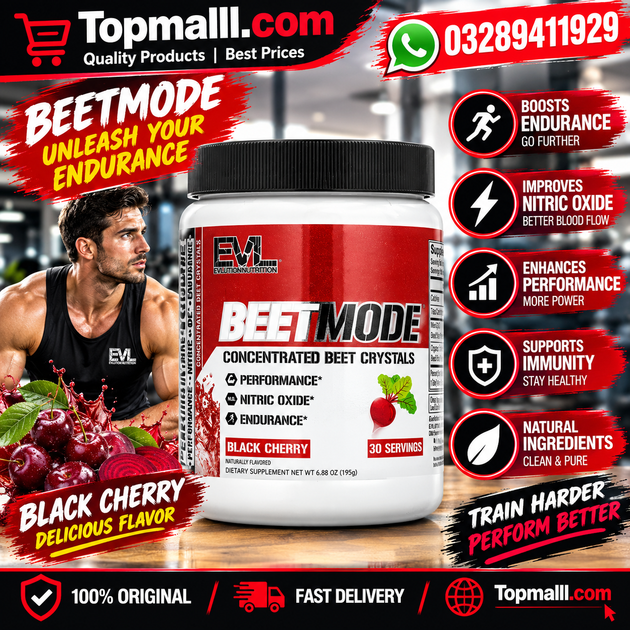 BeetMode Concentrated Beet Crystals Black Cherry 6.88 oz (195 g) in Pakistan