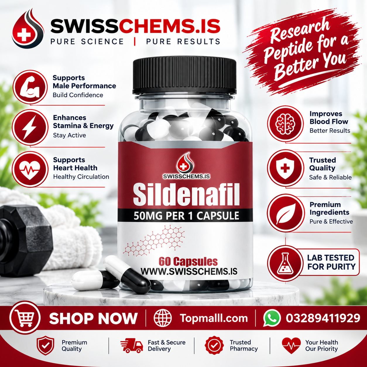 Sildenafil Similar to Viagra 3000 mg 50 mg/60 capsules In Pakistan