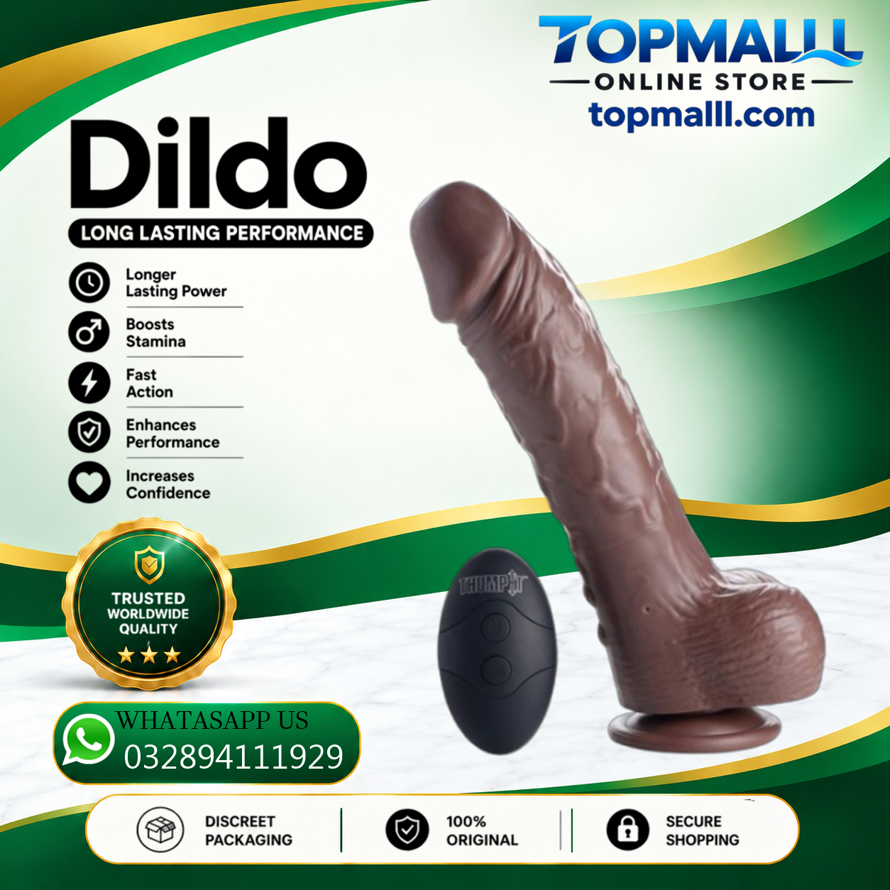 8 inch Vibranting Black Dildo With Heating Price In Pakistan