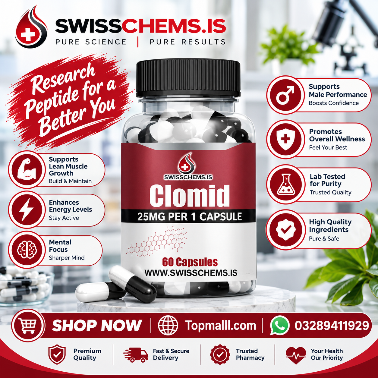 Clomid Clomifene Clomiphene 1500 mg 25 mg/60 Capsules In Pakistan