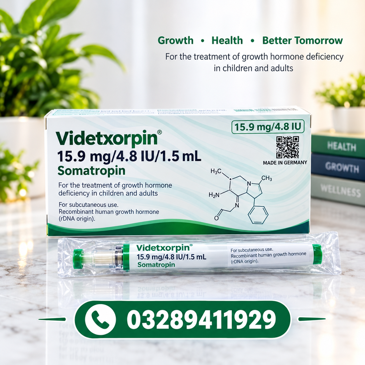 Videtxorpin 15.9mg/4.8 IU/1.5 mL Somatropin In Pakistan