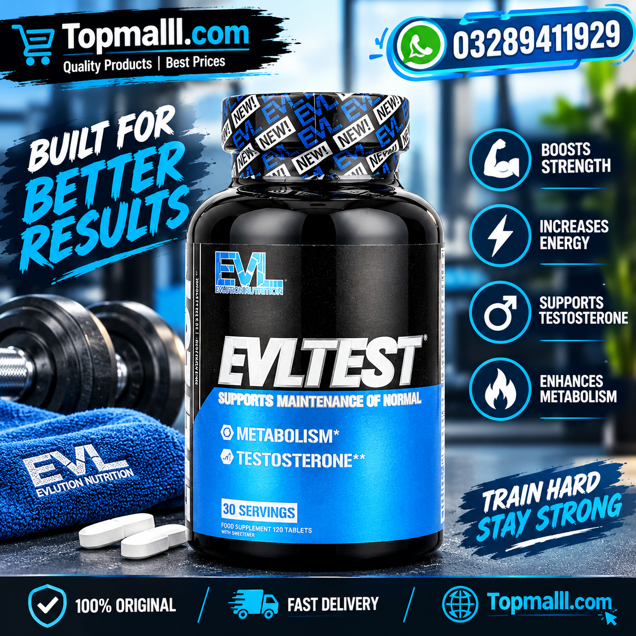 EVLution Nutrition, EVLTEST®, 120 Tablets in Pakistan