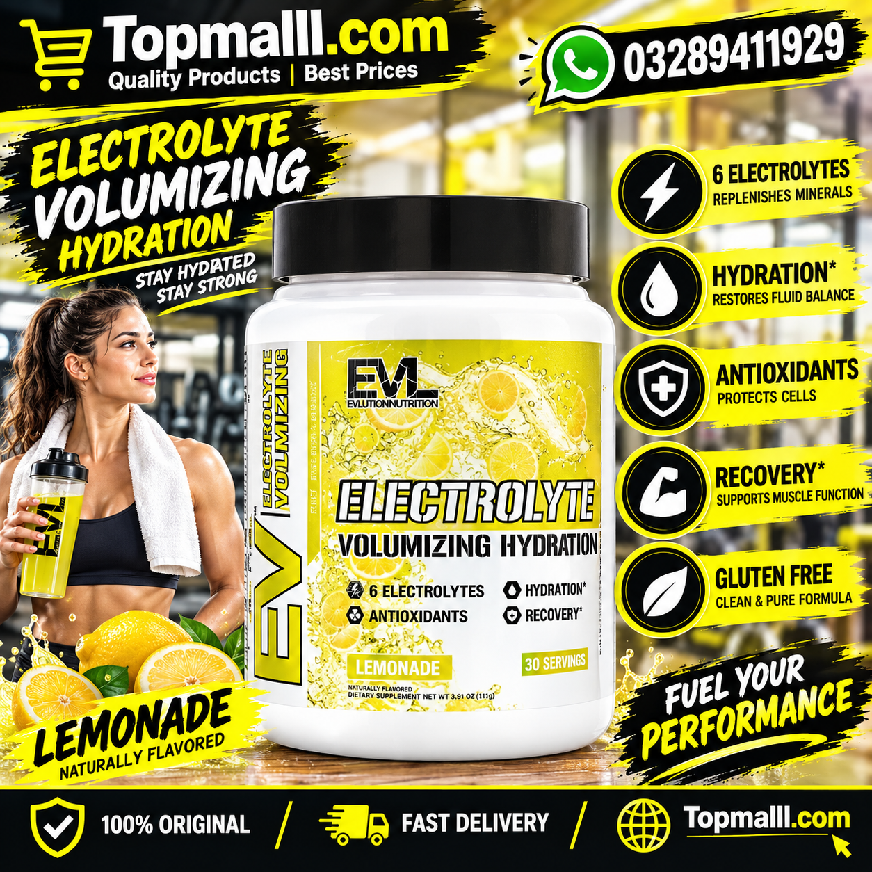 Electrolyte Volumizing Hydration Lemonade 3.91 oz (111 g) Price In Pakistan
