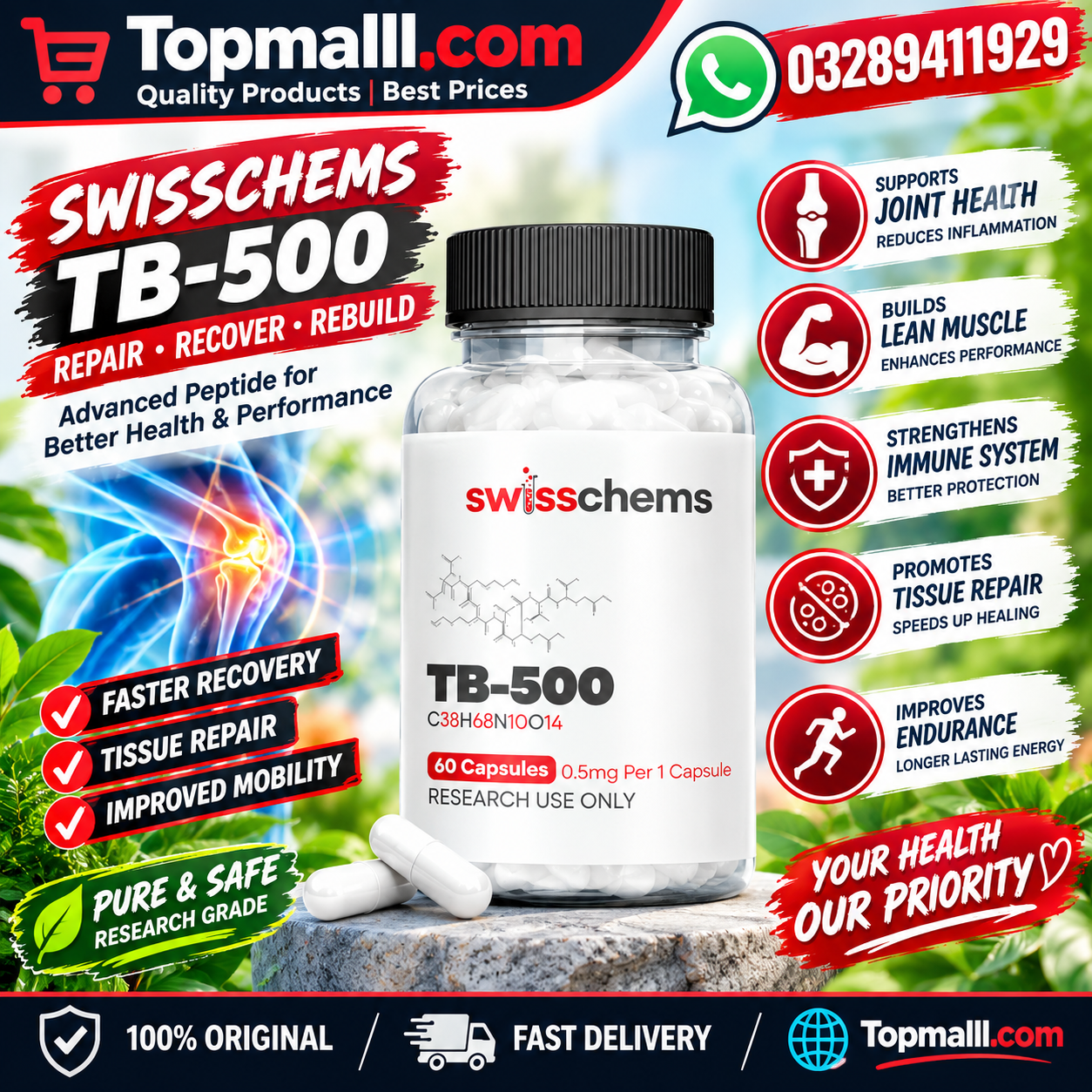 Swiss Chems TB-500 0.5mg Capsules Price In Pakistan