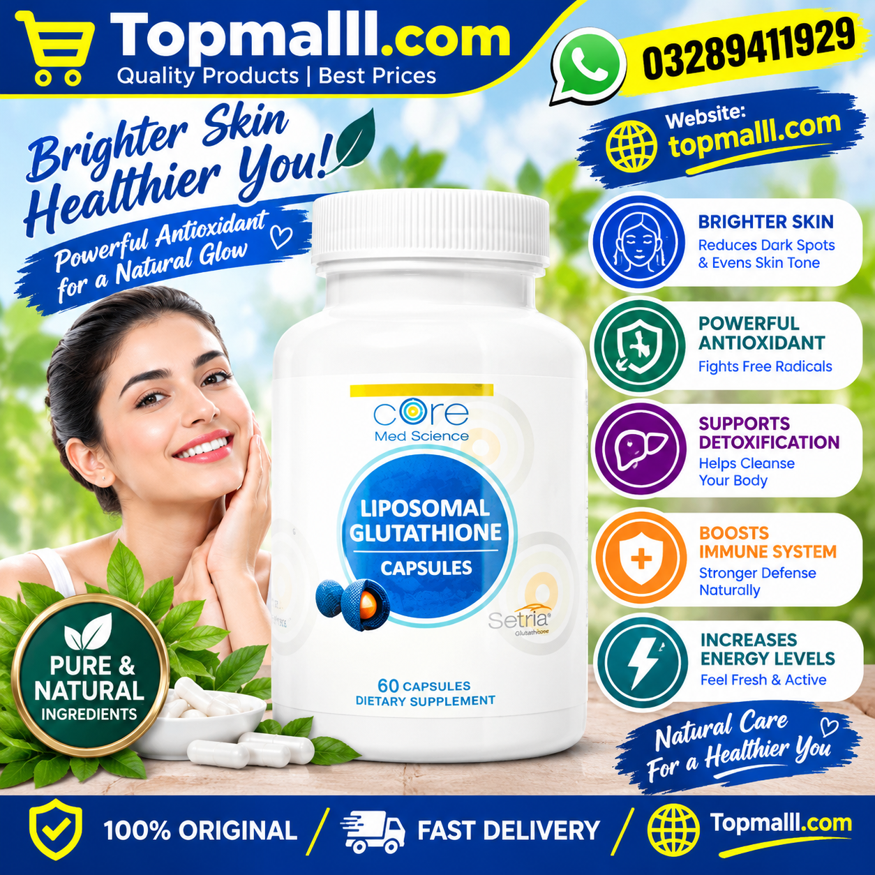 Liposomal Glutathione Capsules – 1000mg In Pakistan