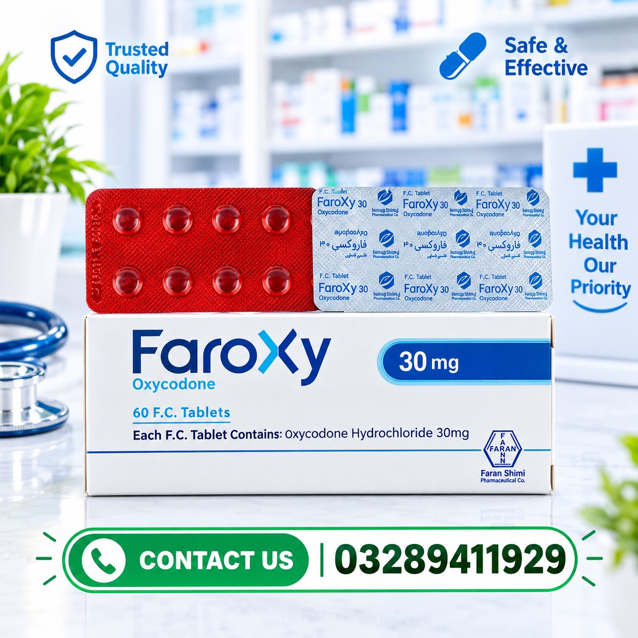 Faroxy Oxycodone 30 Mg Tablets Price in Pakistan