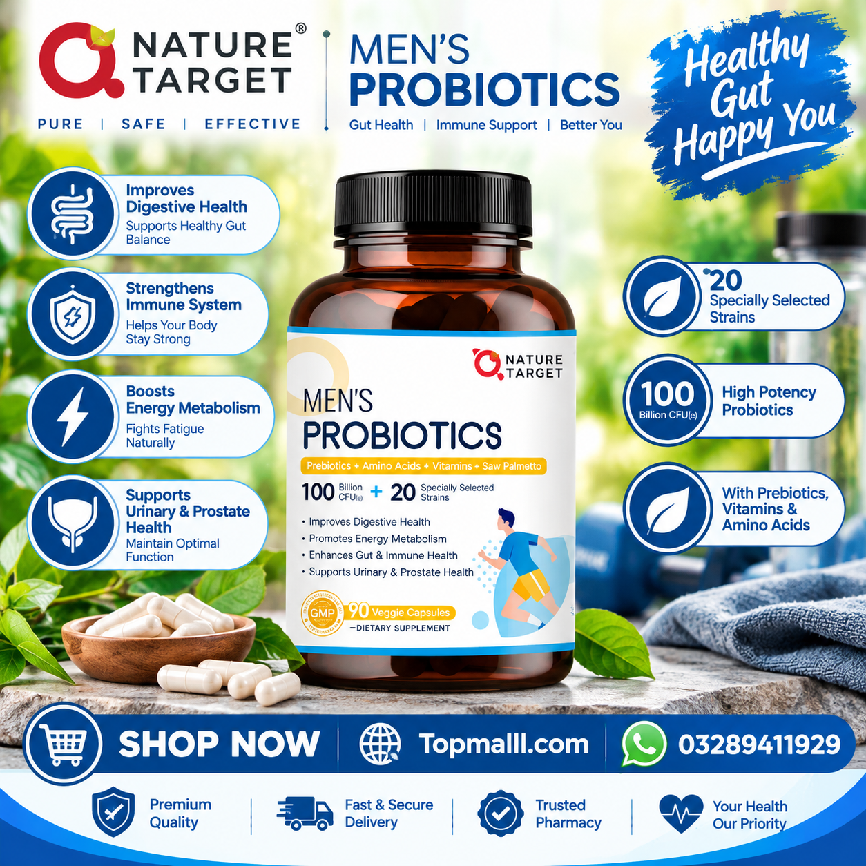 NATURE TARGET Probiotics For Men Supplement in Pakistan 